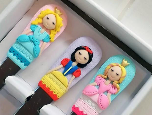 Princezny - fimo příbory princezna příbory růženka sněhurka princezny zlatovláska 