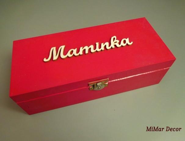 Dřevěná krabička MAMINKA dřevo dřevěná dárek box bedýnka krabička dárkový dárková pro ženy pro maminku 