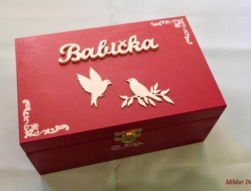 Dřevěná krabička dárková - BABIČKA