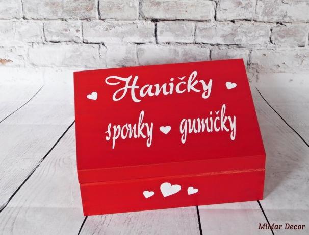 Sada 3 krabiček na sponky, gumičky