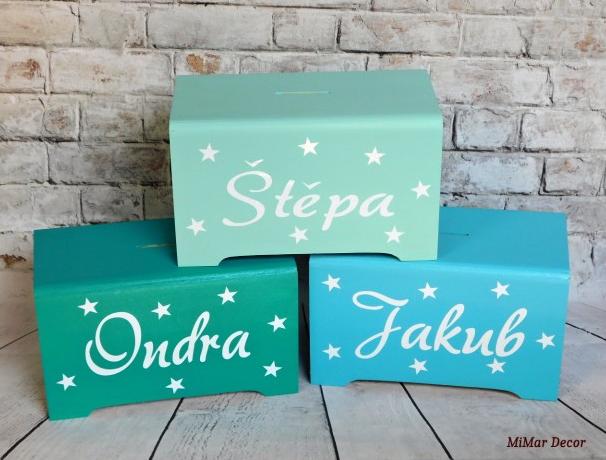 Sada 3 krabiček na sponky, gumičky