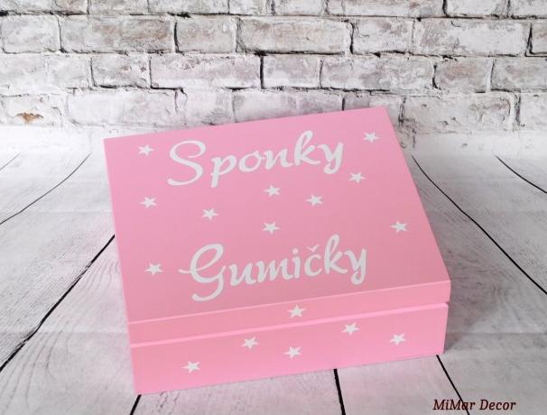 Sada 3 krabiček na sponky, gumičky