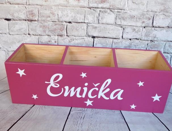 Sada 3 krabiček na sponky, gumičky