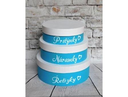 Sada 3 krabiček na sponky, gumičky