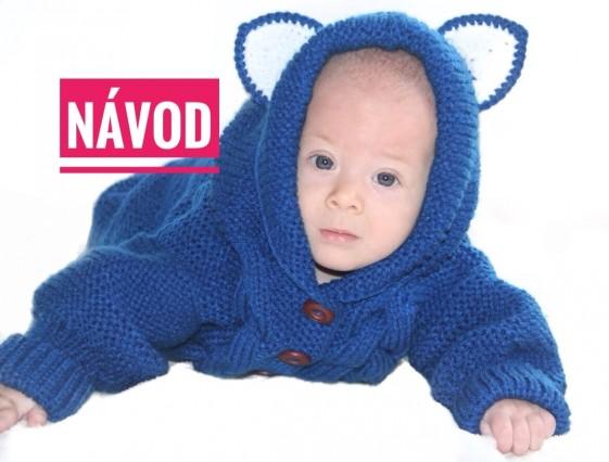 Kombineza návod pro miminko 0-6m návod na pletený overal s ouškam 