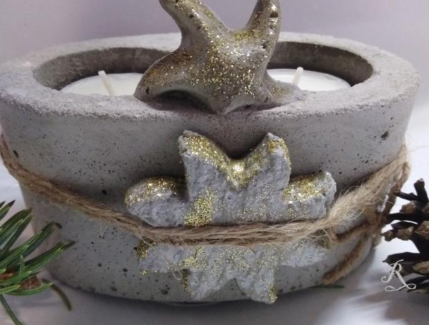 Betonová dóza s ornamenty