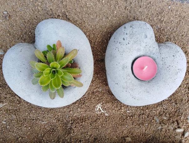 Betonová dóza s ornamenty