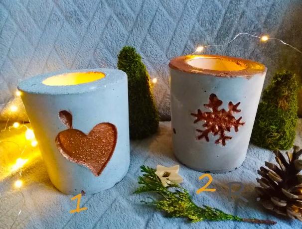 Betonová dóza s ornamenty