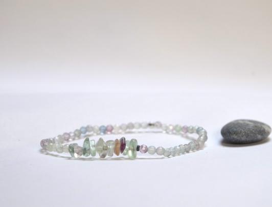 Ochranný náramek - Úlomkový fluorit talisman náramek láska meditace štěstí energie přátelství buddha joga 