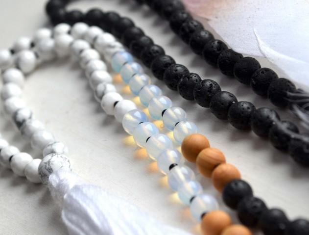 Náhrdelník JAPA 108 - Dotek Anděla meditace růženec energie jóga čakra pozitivní buddha joga budhismus mala japa 
