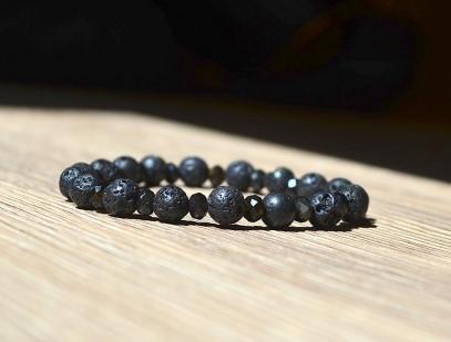 Ochranný náramek - Decentní černá talisman náramek láska meditace štěstí energie přátelství buddha joga 