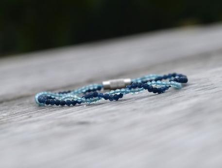 Ochranný náramek -Apatit se Safírem talisman náramek láska meditace štěstí energie přátelství buddha joga 