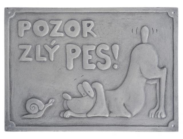 Pozor zlý pes výstražná tabulka