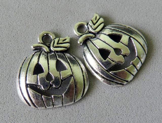 Přívěsek Dýně - 2 ks přívěsek dýně materiál komponenty halloween 
