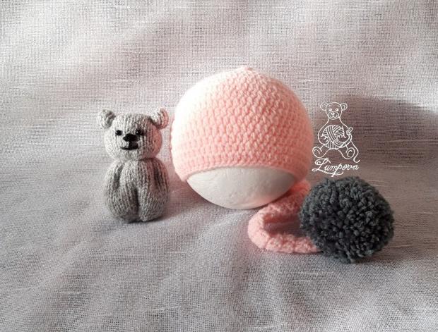 čepička s bambulí dárek děti čepice oblečení miminka knoflík teplá měkká doplňek pro miminko na focení miminek heboučká newborn čepička miminko 