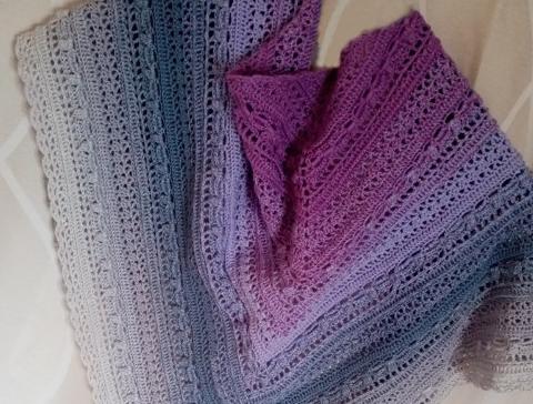 Duhový háčkovaný šátek šátek šál módní doplněk 