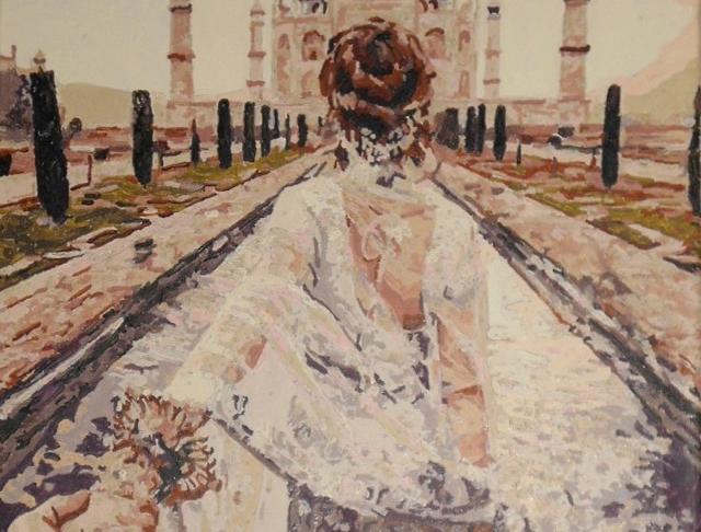 Následuj mně ..... Taj Mahal malováno akrylovými barvami blin 