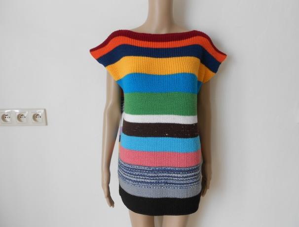 Vesta L,XL vlna+merino sleva z 1221 modrá oranžová bílá dámská rezavá vlna vesta merino 