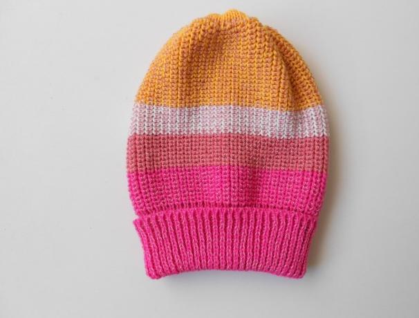 Dětská čepička s merinem oranžová růžová čepice akryl merino 