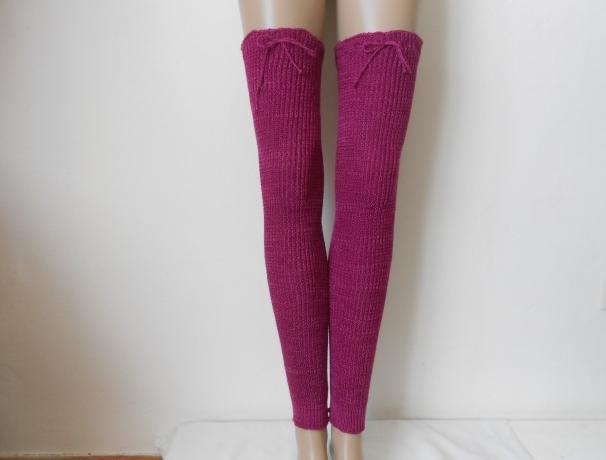 Dlouhé návleky na nohy bavlna pink návleky maxi dlouhé akryl 