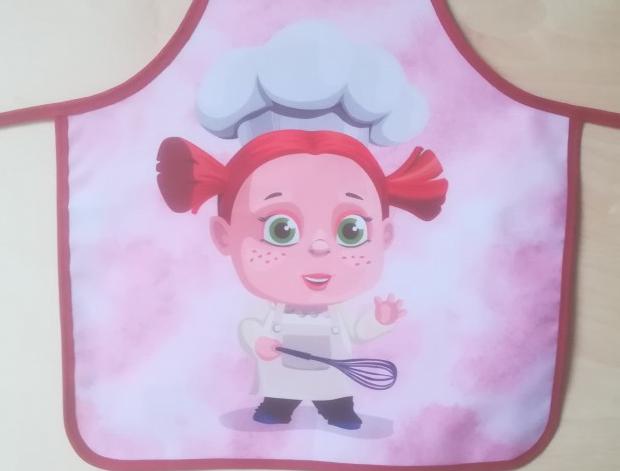 Zástěrka střední - kuchařka dětská zástěrka zástěra do školy do školky kuchařka na vaření nepromokavá zavazovací 