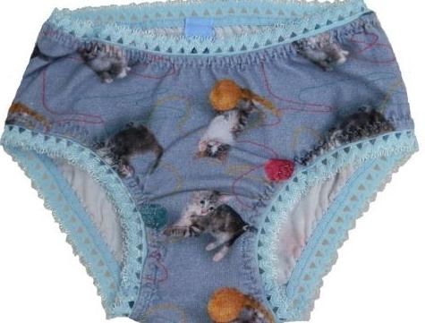 dívčí kalhotky modré puntík