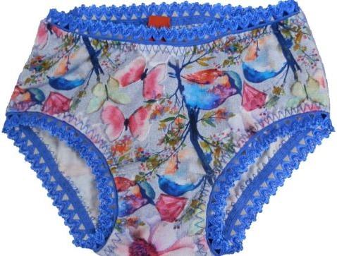 dívčí kalhotky modré puntík