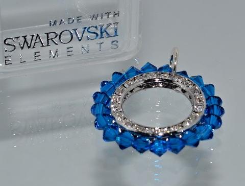 Modrý koužek Swarovski přívěsek modrý modré swarovski přívěsky swarovski elements 