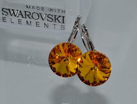 Rivoli 14 mm - náušnice SUNFLOWER náušnice swarovski rivoli náušničky žluté sunflower swarovski elements 