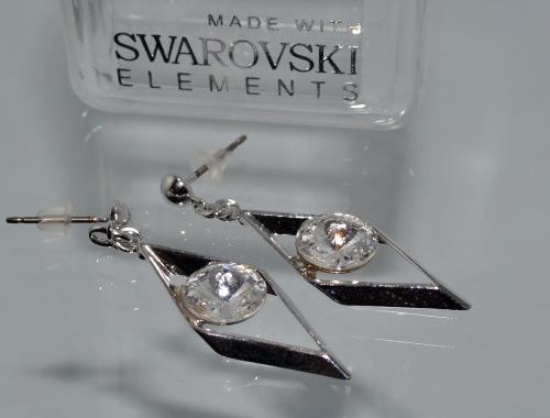 Náušnice Crystal - kosodélníky náušnice swarovski náušničky stříbrné swarovski elements kosodélníky 