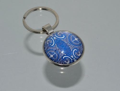 Přívěsek na klíče-modrý vzor (3721) přívěsek modrý ornament přívěšek klíče klíč klíčenka barevný vzor ornamenty přívěsky přívěšky vzorovaný na klíče přívěsek na klíče přívěseknaklíče naklíče 