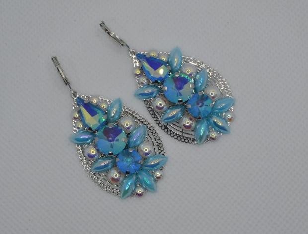 Modré perleťové náušnice