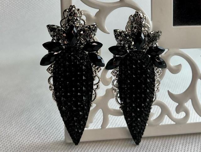 Černo-šedé náušnice