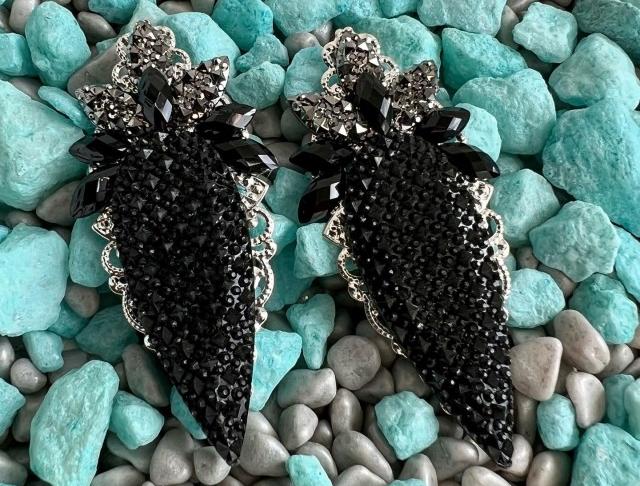 Černo-šedé náušnice