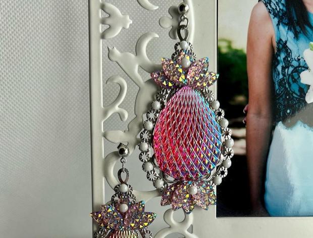 Maxi mušličkové náušnice náušnice mušle svatba visací luxusní třpyt náušničky náušky růžové crystal zářivé třpytivé mušličky svědek 