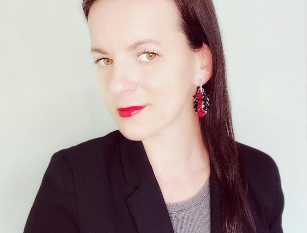 Náušnice - červené visací