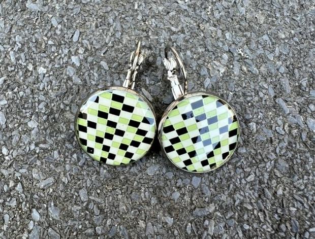 Náušnice - kostkované