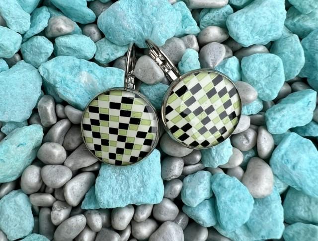 Náušnice - kostkované