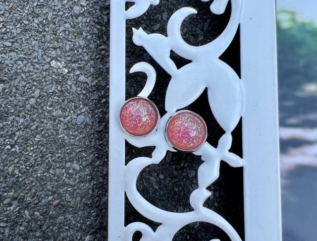 Náušnice - růžové pecky