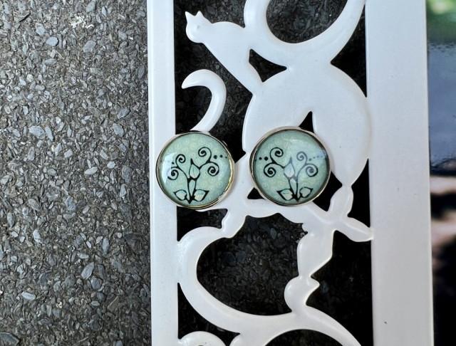 Náušnice - modročerné šperk šperky náušnice bižuterie akce pryskyřice náušničky náušky vzory vzorované výprodej pryskyřicové 