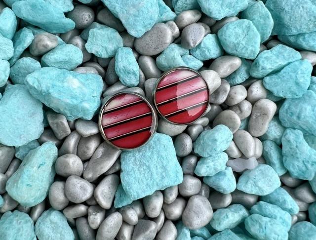 Náušnice - červené pruhy