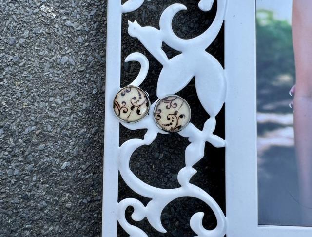 Náušnice - hnědé vzory