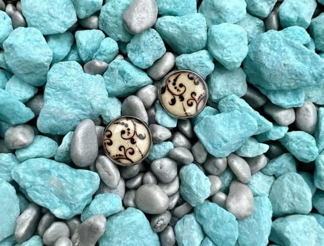 Náušnice - hnědé vzory