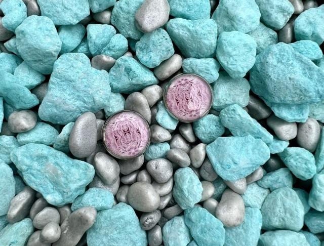 Náušnice - růžové vzory