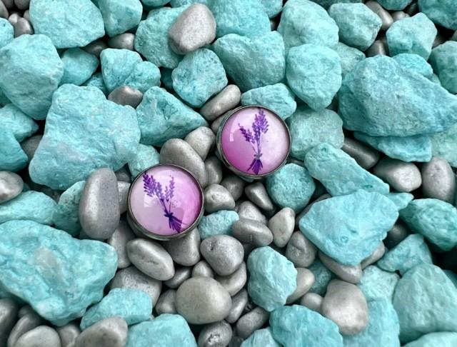 Náušnice - růžová tráva