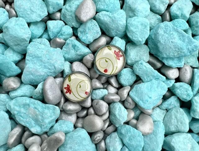 Náušnice - květy malované