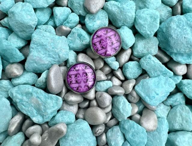 Náušnice - růžovočerné