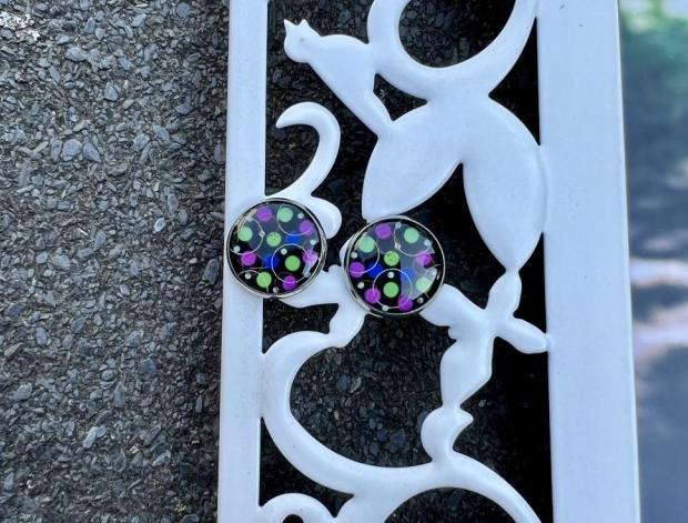 Náušnice - barevné puntíky šperk šperky náušnice barevné puntík barevná puntíky bižuterie akce pryskyřice náušničky náušky puntíkaté výprodej pryskyřicové 