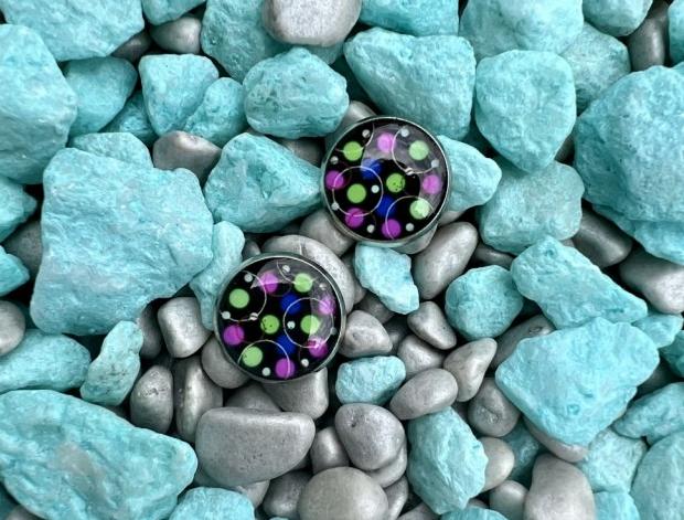 Náušnice - barevné puntíky