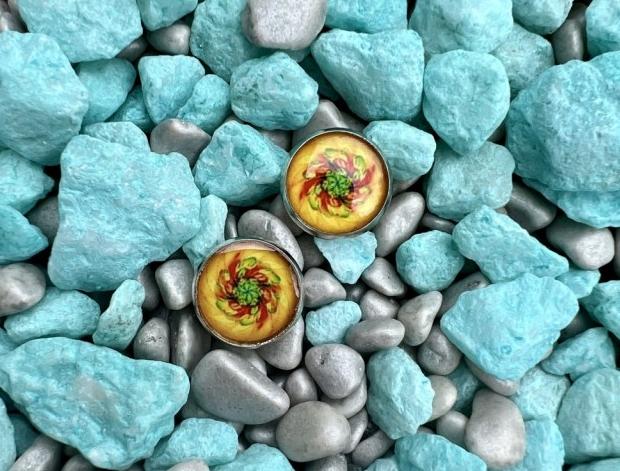 Náušnice - žluté barevné